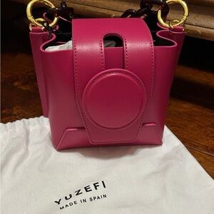 Yuzefi Fuchsia Mini Bag with Gold Accents